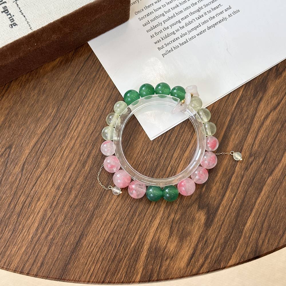 Prehnite and Green Agate Bracelet - Image 4