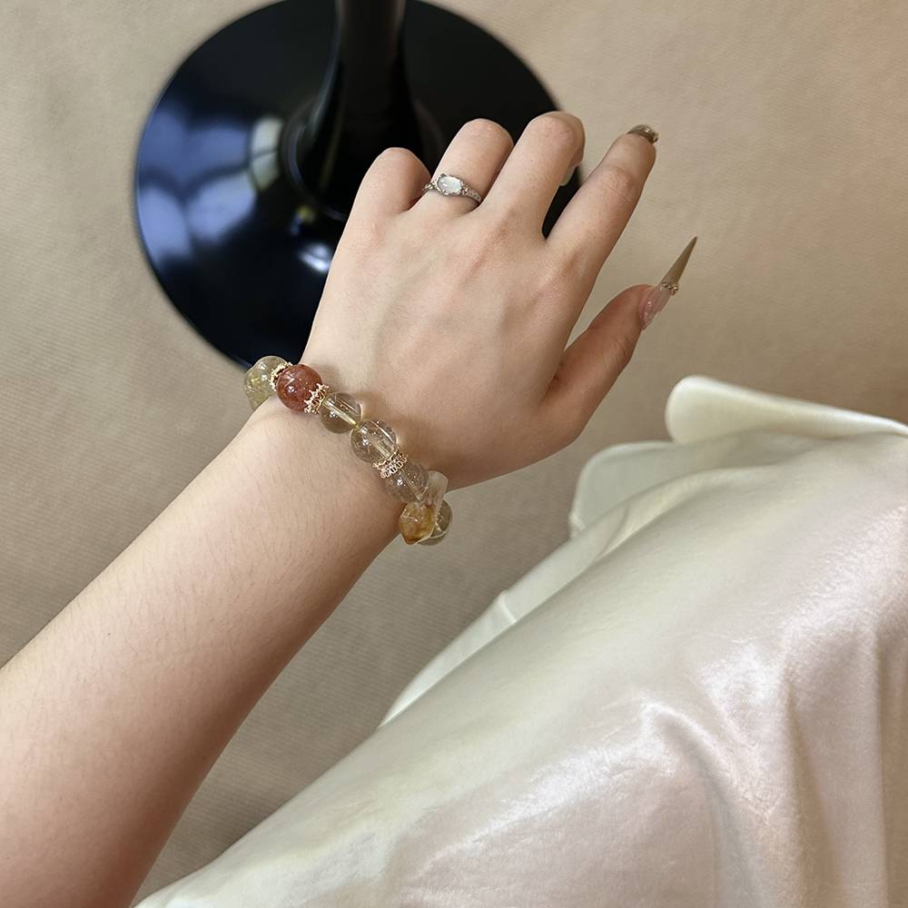 Venus Hair and Golden Rutilated Quartz Bracelet - Image 5