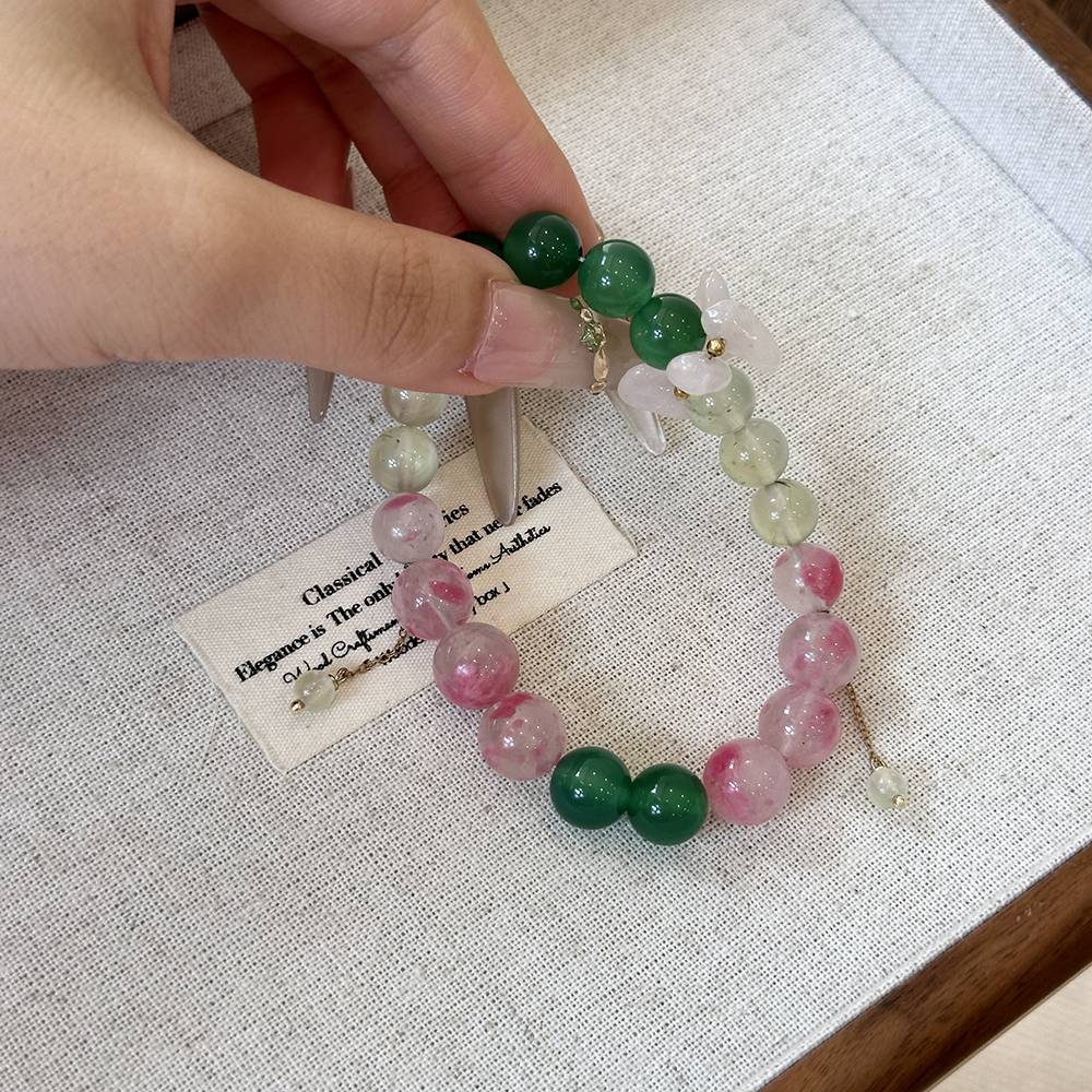 Prehnite and Green Agate Bracelet - Image 2
