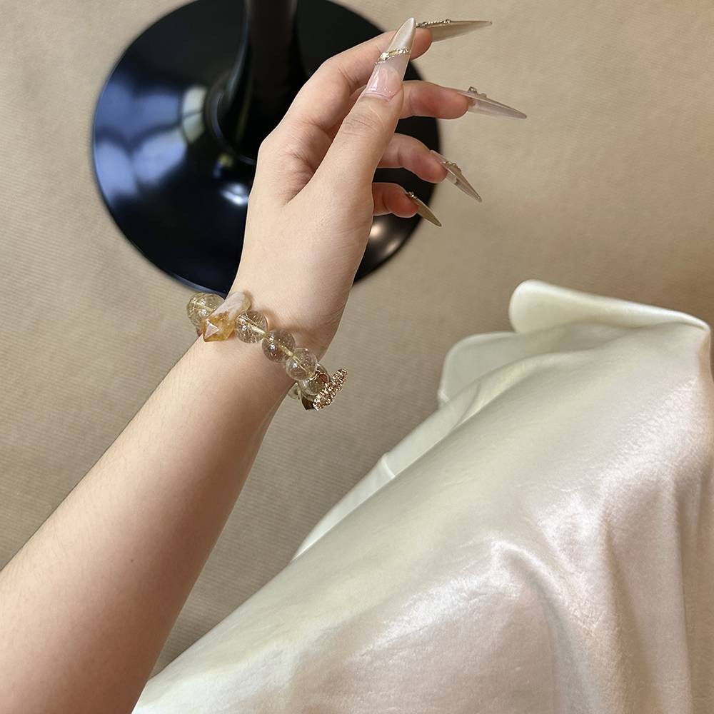 Venus Hair and Golden Rutilated Quartz Bracelet - Image 4